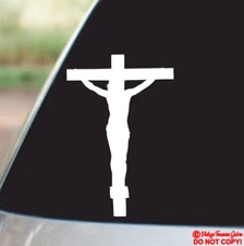 JESUS CHRIST CRUCIFIXION CRUCIFIX CHRISTIAN CROSS Vinyl Decal Sticker Car Window