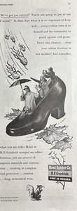 1944 B F Goodrich Footwear Factory Watertown Mass shoes Wet Weather VTG Print Ad