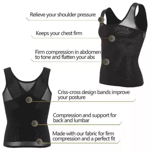 Corsetto superiore uomo miglior dimagrante body shaper trimmer controllo pancia serbatoio cintura maschio - Foto 8 di 31