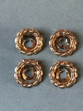 Vintage Lot of Small Twist Open Wreath Goldtone Shoe Clips   0.75 inches in diam