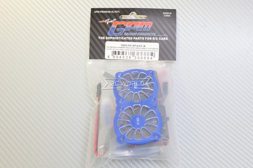 1/5 GPM Arrma MOTOR HEAT Sink W/ FAN Aluminum 40MM #MAKX018 -BLUE- - Picture 2 of 3