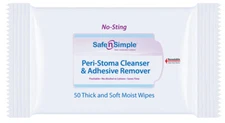 Safe N' Simple Peri-Stoma Adhesive Remover Wipes 4.5 x 8 Inch , 50 Count''
