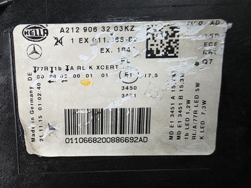 Mercedes-Benz E-Class W212 LED Intelligent Light RIGHT OEM Genuine A2129063203 - Foto 14 di 14