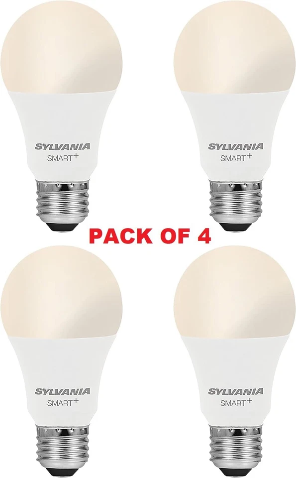 4 Pk Sylvania Smart+ Zigbee Light Bulb Dimmable Soft White A19 9W Works w/ Alexa - Image 4 of 4