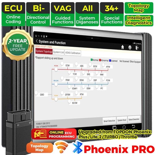 TOPDON PHOENIX PRO PAD Tablet PRO Car Diagnostic Scanner Programming ...