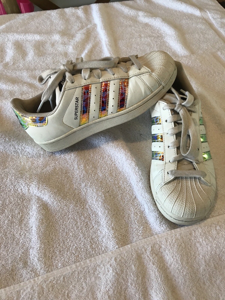 Adidas Superatar J “Iridescent “Lace Up Shoes White Size