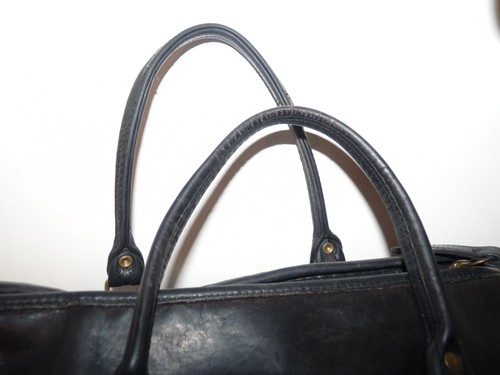 Vintage Coach New York Black Leather Dr Satchel Speedy Bag & Strap No Hang Tag - Picture 18 of 24