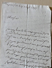 1747 lettre autographe duPrince de  Bauffremont au sujet de la mort du Ct Sienne
