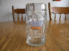LARGE SAM ADAMS  OCTOBERFEST  BEER MUG GLASS STEIN Thumbprint Beer Drinking