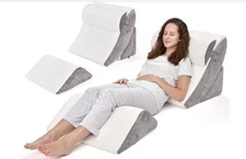 Britenway Bed Wedge Pillow Set – 4pc Orthopedic Wedge Pillow Set for Sleeping