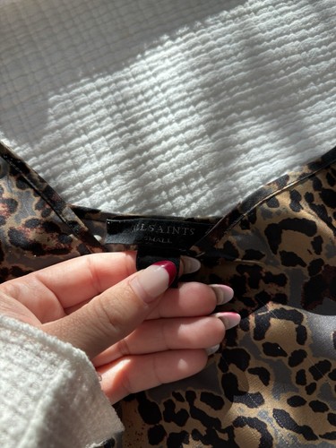 ALLSAINTS women’s Silk Slip Dress In The Coolest Animal Print - Picture 2 of 3