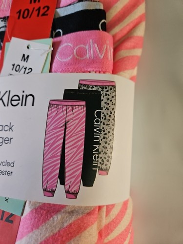 New Calvin Klein Youth Girls Kids 3 Pack Sleep Jogger Pants Size M 10/12 Pajama - Picture 2 of 4