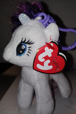 Ty Original Beanie Babies My Little Pony Rarity 5" Backpack Keychain