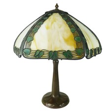 Handel Filigree Panel Lamp w/ Handed Bronze Base