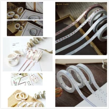 Rose Gold Silver Masking Tape Scrapbook Adhesive Sticker Washi Tape DIY Craft