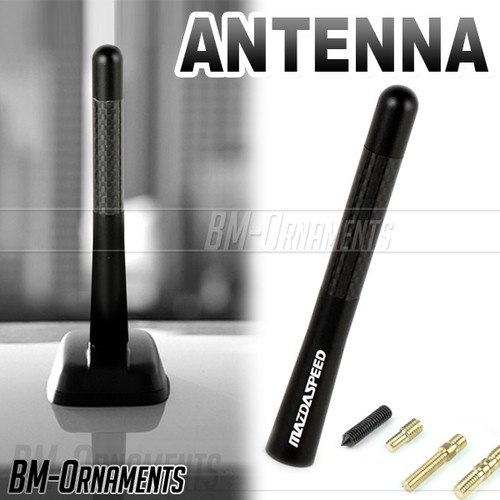 MAZDASPEED BLACK CARBON FIBER ANTENNA MAZDA 3 5 6 3 RX7 RX8 MPV MIATA EMACY 12CM