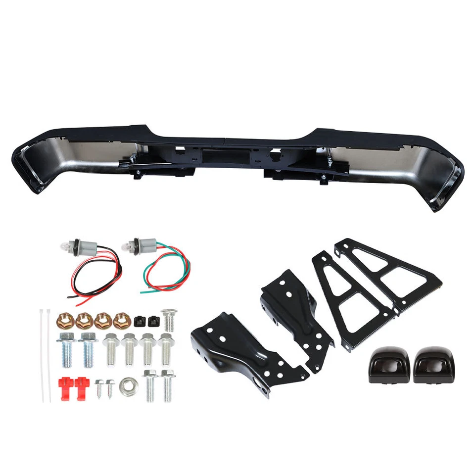 Conjunto de parachoques trasero de acero cromado para Chevy Silverado GMC Sierra 1500 2007-2013 Foto 3 de 4