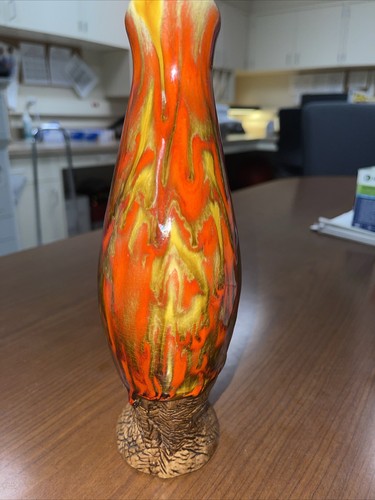 Vintage Mid Century Lava Drip Glaze Vase 9.50”Inches Absolutely Gorgeous 🔥 - Picture 8 of 12