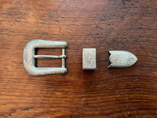 Edward H BOHLIN Burbank Western Sterling Belt Buckle 3 Piece Set Bohlinmade