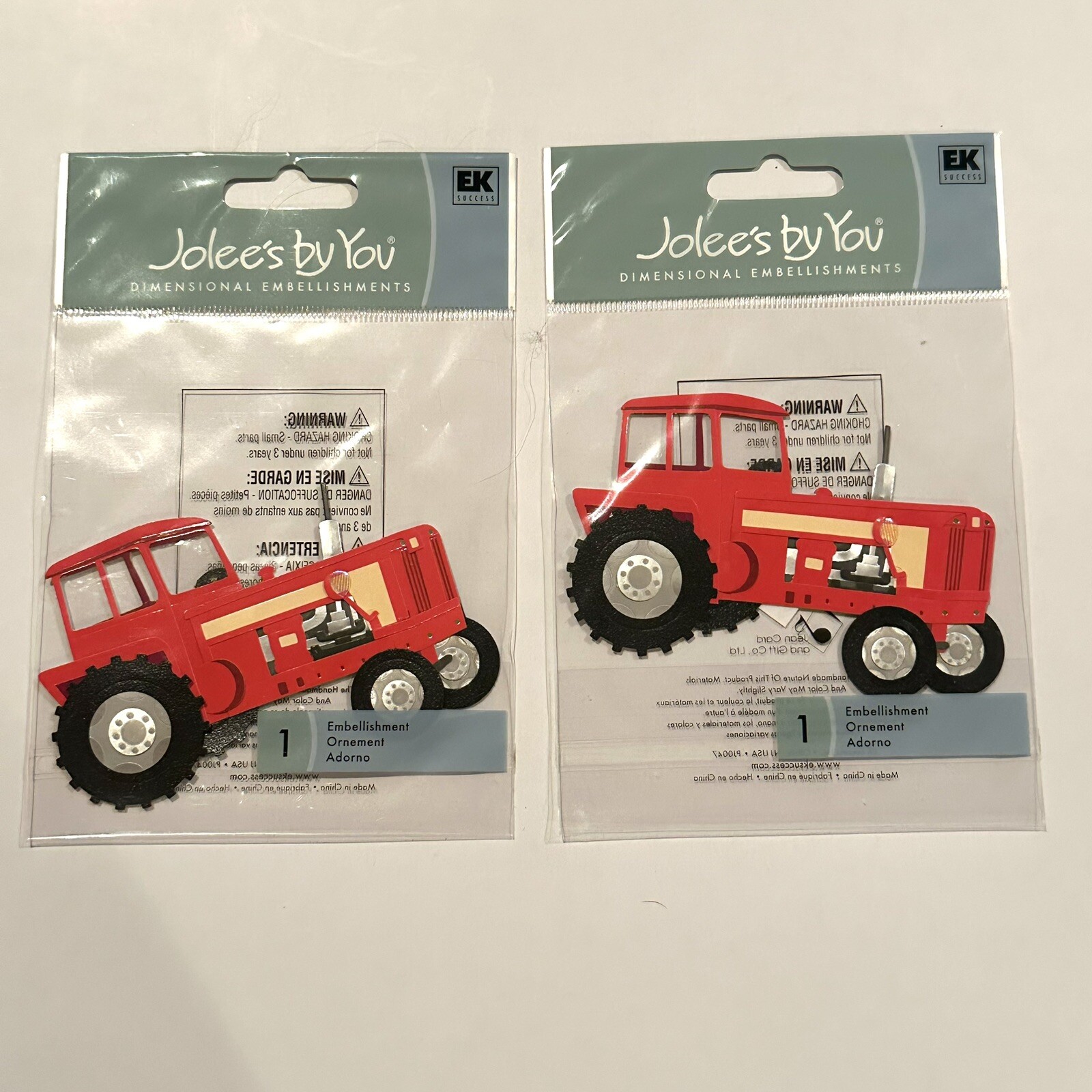 Lot Of 2 Jolee's Boutique Dimensional Stickers ~ Tractor