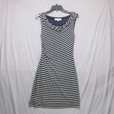 Loft Sleeveless Knees Length Dress Striped Blue & White Women Size | S