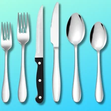 48 Pcs Silverware Set for 8 Stainless Steel Flatware Cutlery Utensil Kitchen New