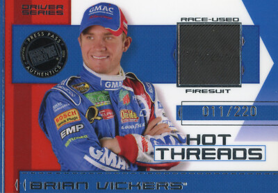 PRESSEAUSWEIS 2006 PREMIUM BRIAN VICKERS #HTD-13 11/220 HOT THREADS RELIKTKARTE
