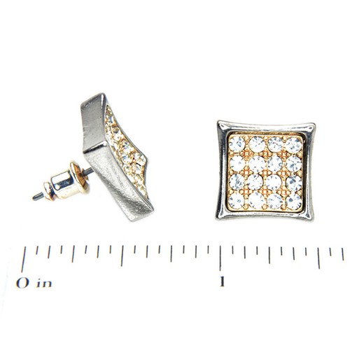 Hip Hop Fashion 12 mm Square Push Back Ohrstecker TE 502 - Bild 4 von 5