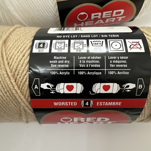 Red Heart Super Saver Yarn-Lot of 2 Skeins-Aran-One 8 Oz and another one 7oz - Picture 5 of 7