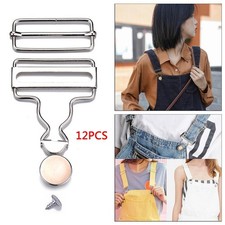 12Sets Metal Suspender Buckles Gourd Button Sewing Denim Jeans Accessories