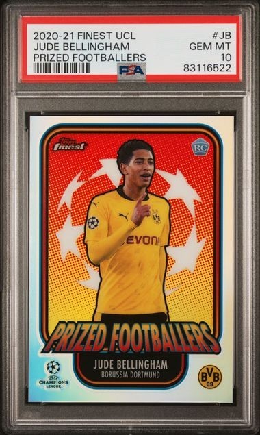2020-21 Topps Finest UCL Jude Bellingham Prized Footballers #JB PSA 10 RC Rookie