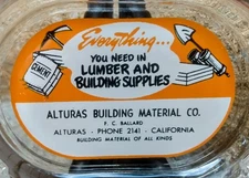 Alturas, Calif. Building Material Lumber Supplies Co. F.C. Ballard Ashtray NICE!