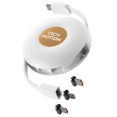 TechMotion 3 in 1 Retractable Magnetic Charging Cable  ( Lighting, USB-C, mUSB)
