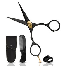 Hand Forged Japanese Steel Beard Mustache Scissors 5.5 Inch Stainless Nose