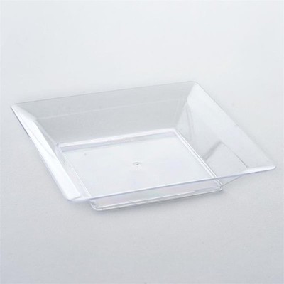 4.25'' PLASTIC PLATES Clear Elegant Square Wedding Disposable TABLEWARE