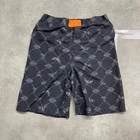 Harley-davidson Swim Shorts Kids Medium All Over Print Biker Bottoms, Black