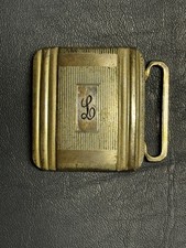 Vintage Sterling 925 Silver Belt Buckle Monogrammed Engraved L Antique 18.5gram