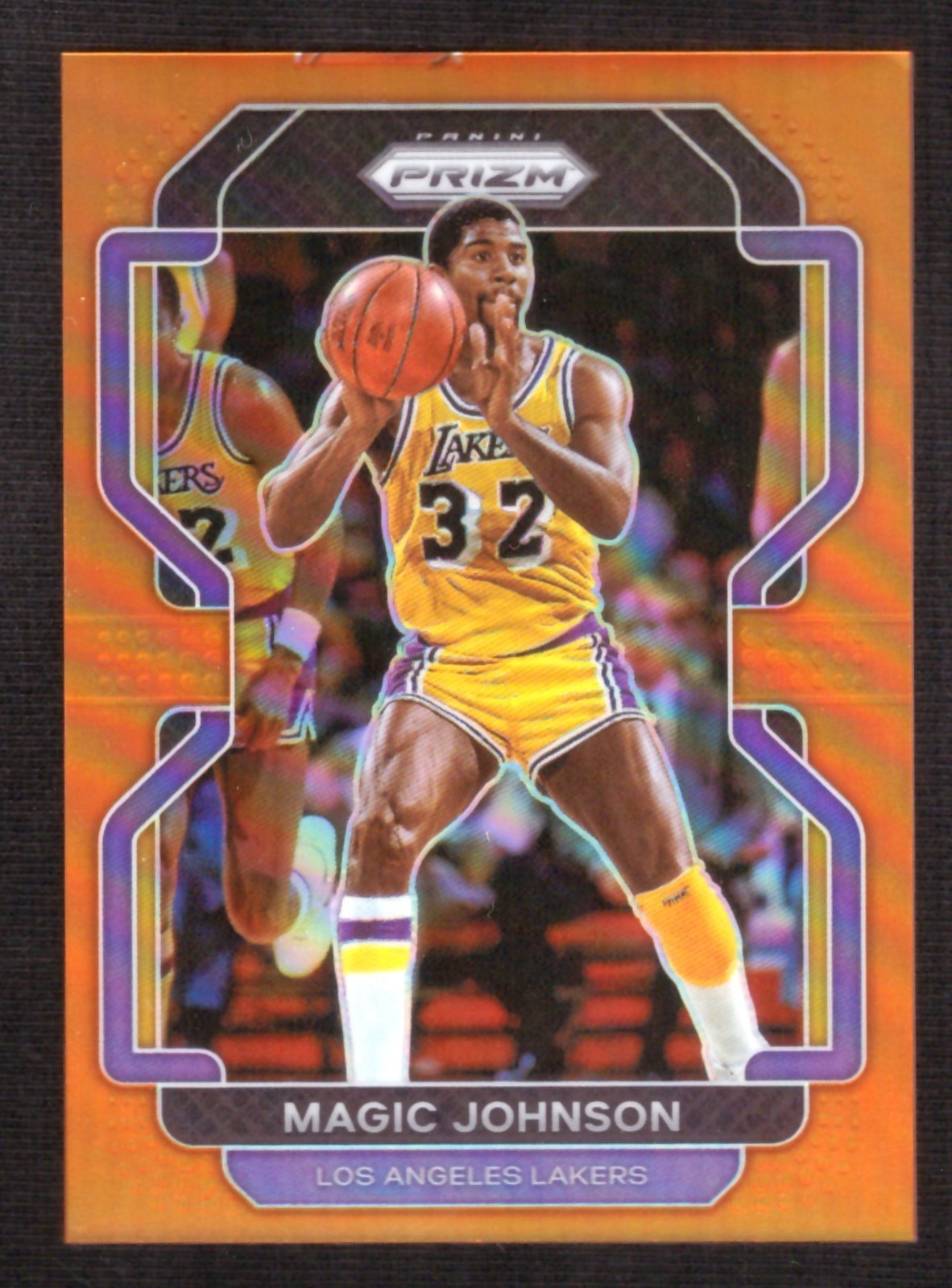 2021-22 Panini Prizm Magic Johnson #248 Orange Prizm 10/49 Lakers
