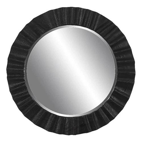 Uttermost Caribou Round Farmhouse Fir Wood Mirror in Woodtone/Dark Espresso - Picture 3 of 7