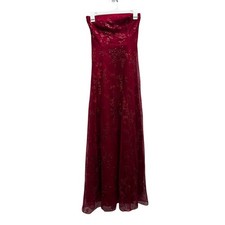 Zum Zum by Niki Livas Vintage Red Sequin Tulle 90s Y2K Dress Size 3/4