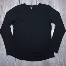 Cloudveil Long Sleeve Top Womens Medium Black Wool Rich Blend Base Layer Shirt