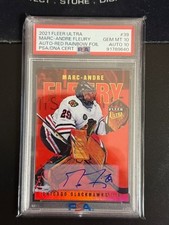 2021 Fleer Ultra - MARC-ANDRE FLEURY - Red Rainbow AUTO #d /25 - PSA 10 AUTO 10