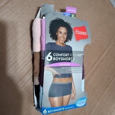 XL Hanes Women's 6pk Comfort Flex Fit Seamless Boy Shorts 194164565373