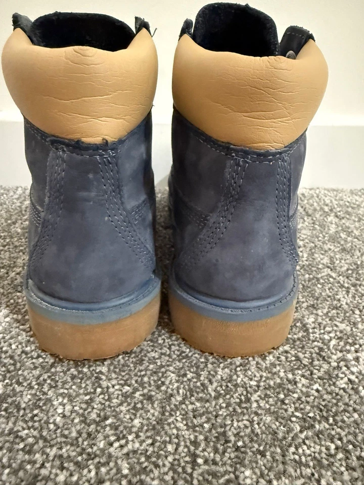 Timberland Men’s Nubuck Ankle Lace-Up Boots Blue/Tan UK 2.5 EU 35 A1WQW - Image 4 of 4