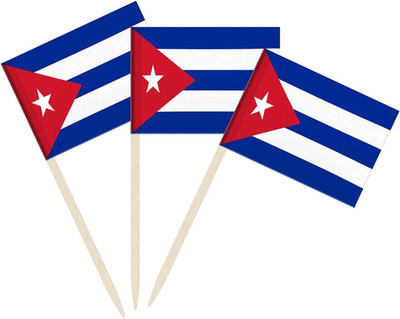 100 Pack Cuba Flag Cuban Toothpick Flags, Cocktail Picks Mini Stick Cupcake Topp