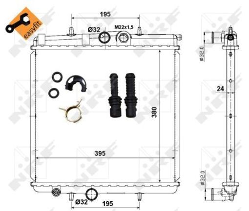 Engine Cooling Radiator With Mounting Parts Fits Peugeot 206 206+ NRF 509523 - Image 11