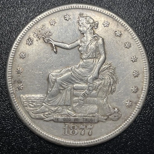 1877-S Trade Silver Dollar $1 XF Details Extra Fine Cleaned Nice Type Coin