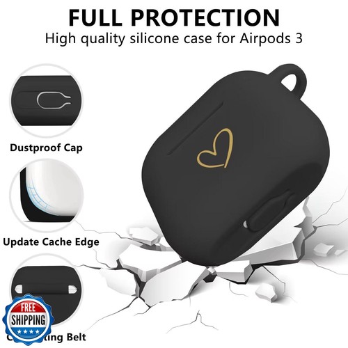 AIIEKZ Compatible with AirPods 3 Case Cover 2021, Soft Silicone Case with Gol - Picture 2 of 5