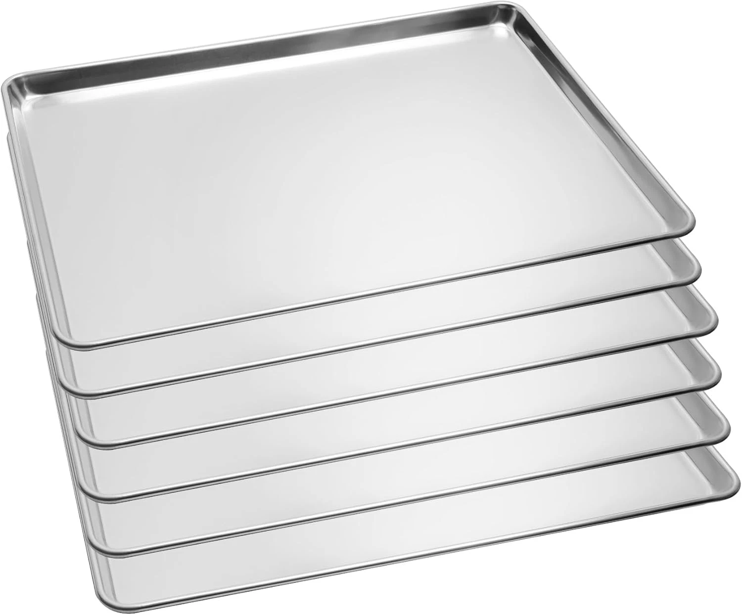 6 Pack Non-Stick Aluminum Baking Sheets, 26"x18" Cookie Pans for Easy Baking