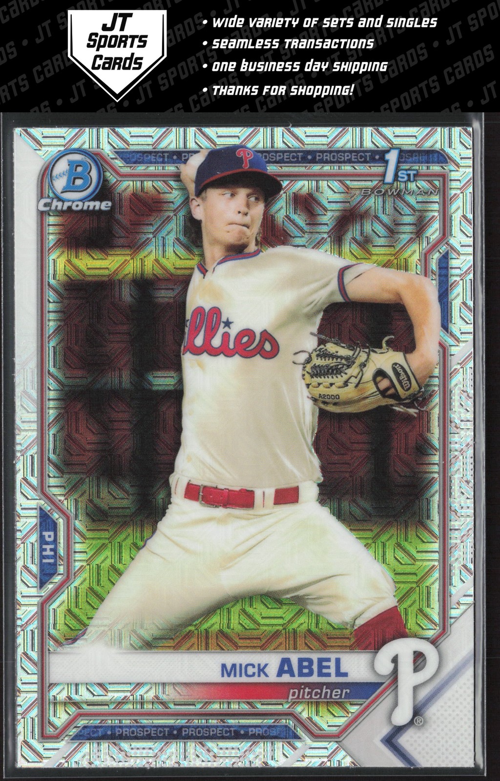 2021 Bowman Mick Abel BCP-42 1st Mojo Refractor | Philadelphia Phillies